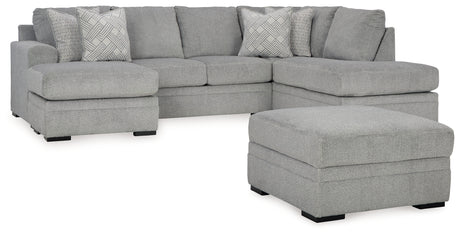 Casselbury 2-Piece Sectional with Ottoman in Cement - PKG015796