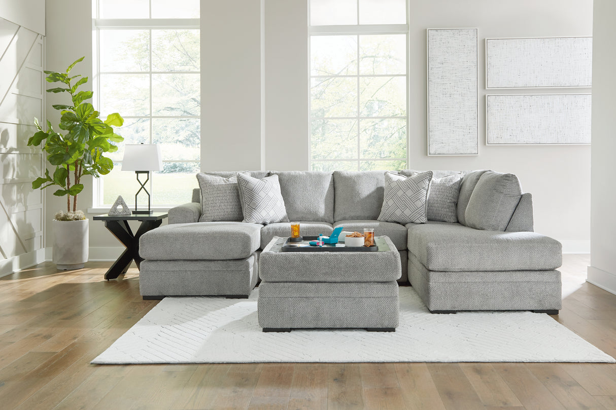 Casselbury 2-Piece Sectional with Ottoman in Cement - PKG015796