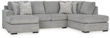 Casselbury 2-Piece Sectional with Ottoman in Cement - PKG015796