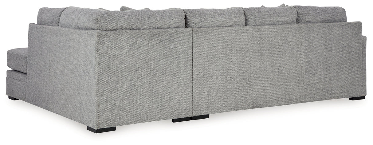 Casselbury 2-Piece Sectional with Ottoman in Cement - PKG015796