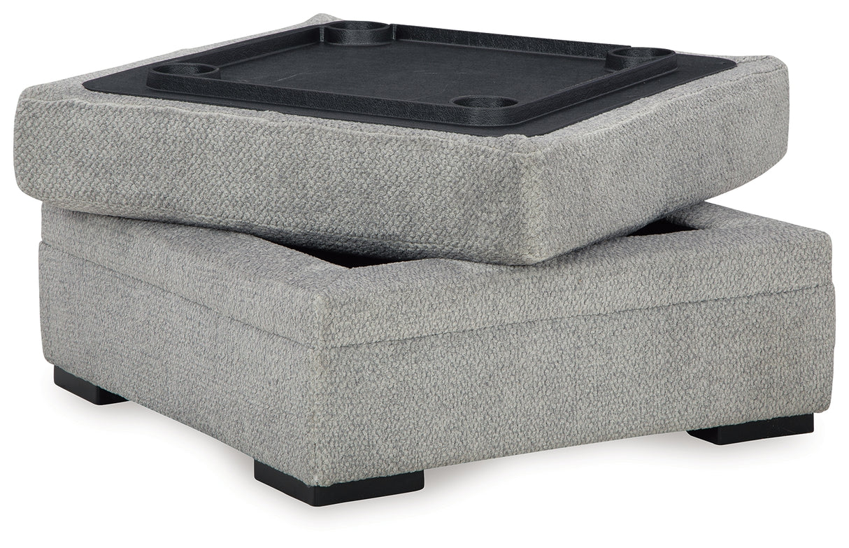 Casselbury 2-Piece Sectional with Ottoman in Cement - PKG015796