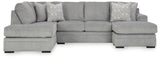 Casselbury 2-Piece Sectional with Ottoman in Cement - PKG015797