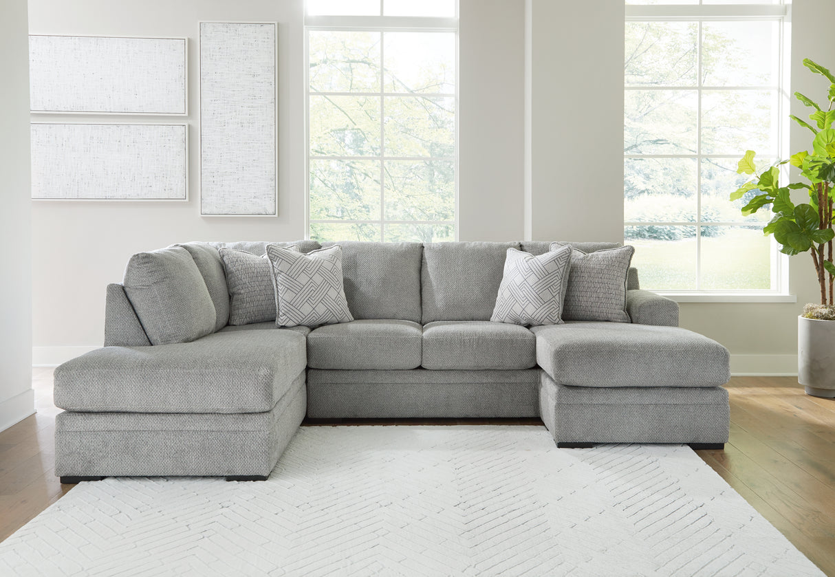 Casselbury 2-Piece Sectional with Ottoman in Cement - PKG015797