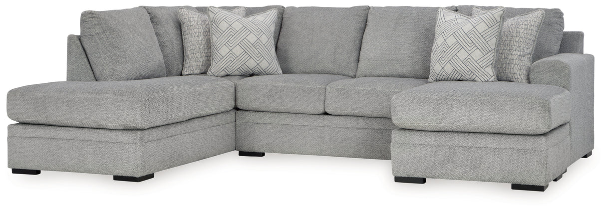 Casselbury 2-Piece Sectional with Ottoman in Cement - PKG015797