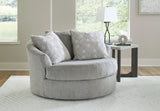 Casselbury Chair and Ottoman in Cement - PKG015829