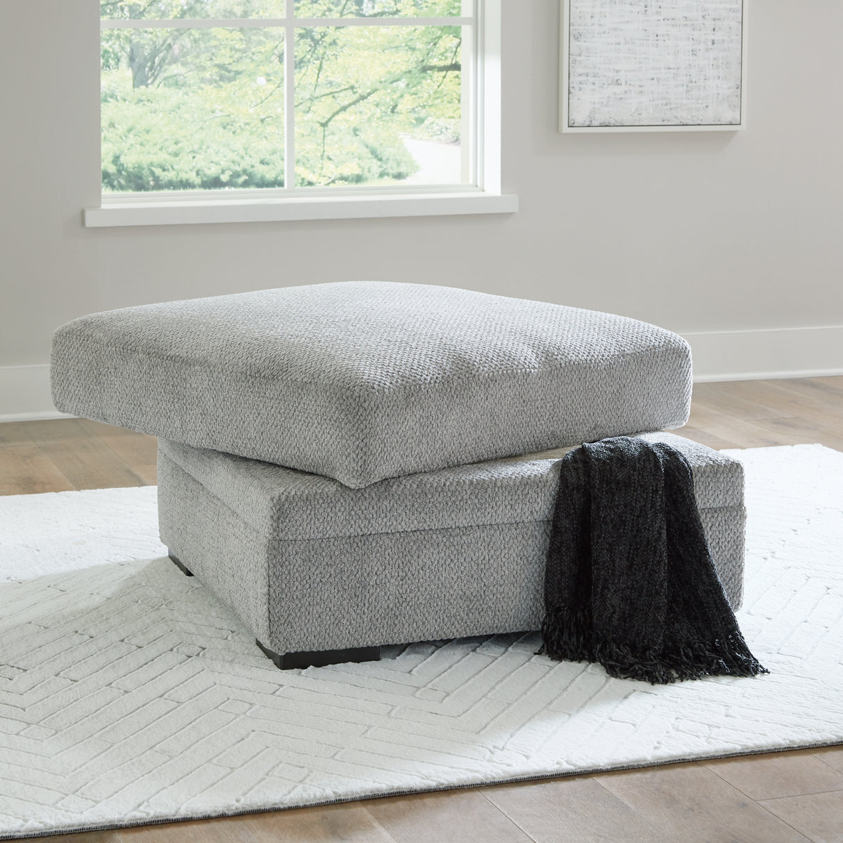 Casselbury Chair and Ottoman in Cement - PKG015829