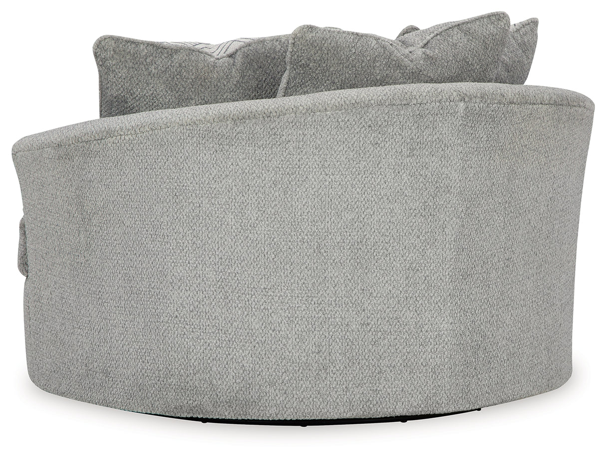 Casselbury Chair and Ottoman in Cement - PKG015829