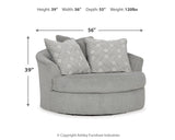 Casselbury Chair and Ottoman in Cement - PKG015829