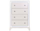 Cassie Illuminating 5-Drawer Chest, Shimmering Pearl Finish from Steve Silver - Luna Furniture