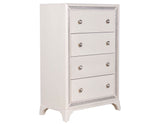 Cassie Illuminating 5-Drawer Chest, Shimmering Pearl Finish from Steve Silver - Luna Furniture