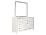 Cassie Illuminating Glam Dresser and Mirror, Shimmering Pearl Finish from Steve Silver - Luna Furniture