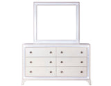 Cassie Illuminating Glam Dresser and Mirror, Shimmering Pearl Finish from Steve Silver - Luna Furniture