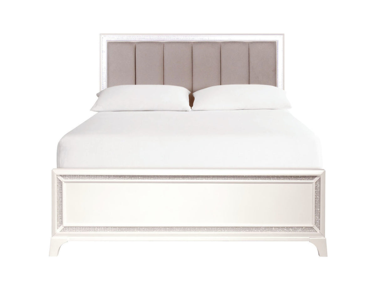 Cassie Queen Illuminating 4-Piece Glam Queen Bedroom Set(Queen Bed, Nightstand, Dresser and Mirror) from Steve Silver - Luna Furniture