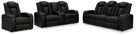 Caveman Den Sofa, Loveseat and Recliner in Midnight - PKG015843