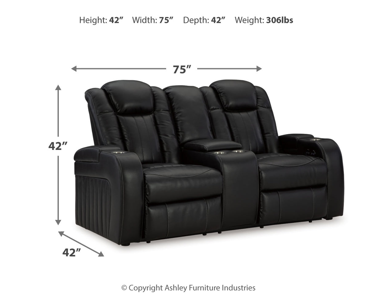 Caveman Den Sofa, Loveseat and Recliner in Midnight - PKG015843