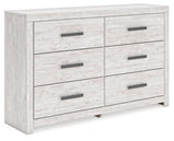 Cayboni Full Panel Bed with Dresser and 2 Nightstands in Whitewash from Ashley - Luna Furniture