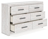 Cayboni Full Panel Bed with Dresser and 2 Nightstands in Whitewash from Ashley - Luna Furniture