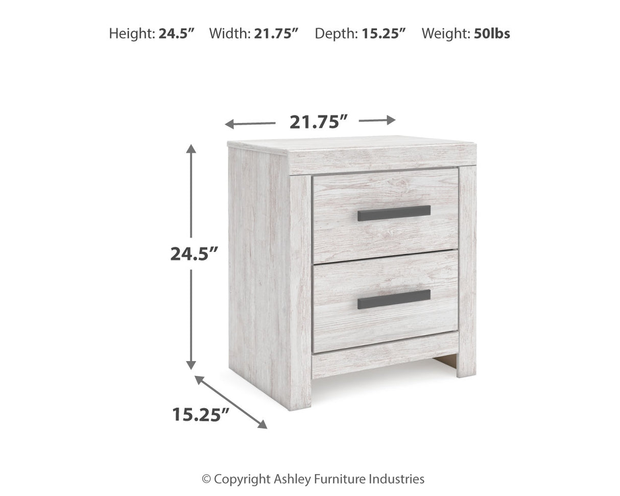 Cayboni Full Panel Bed with Dresser and Nightstand in Whitewash from Ashley - Luna Furniture