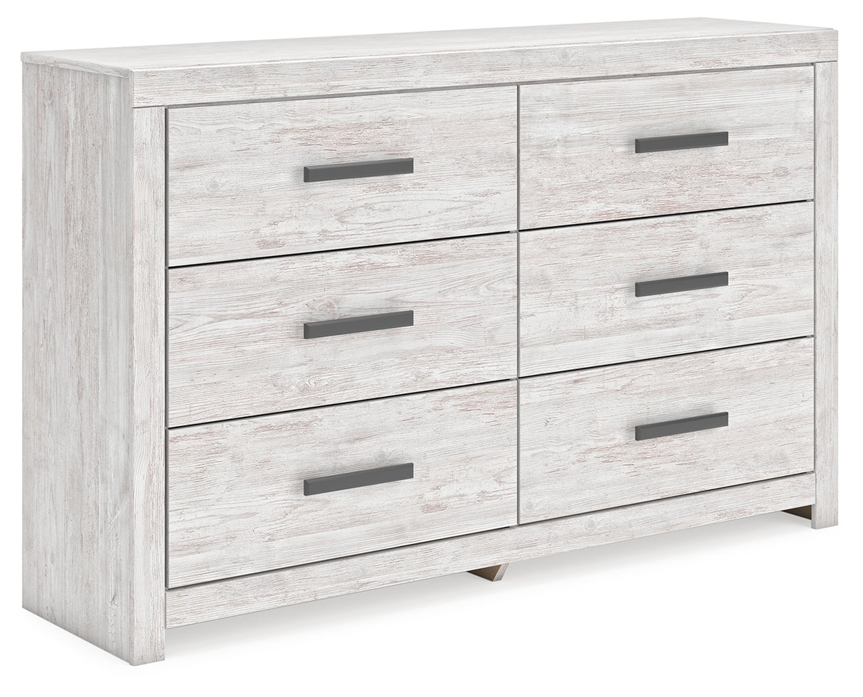 Cayboni Full Panel Bed with Dresser and Nightstand in Whitewash from Ashley - Luna Furniture