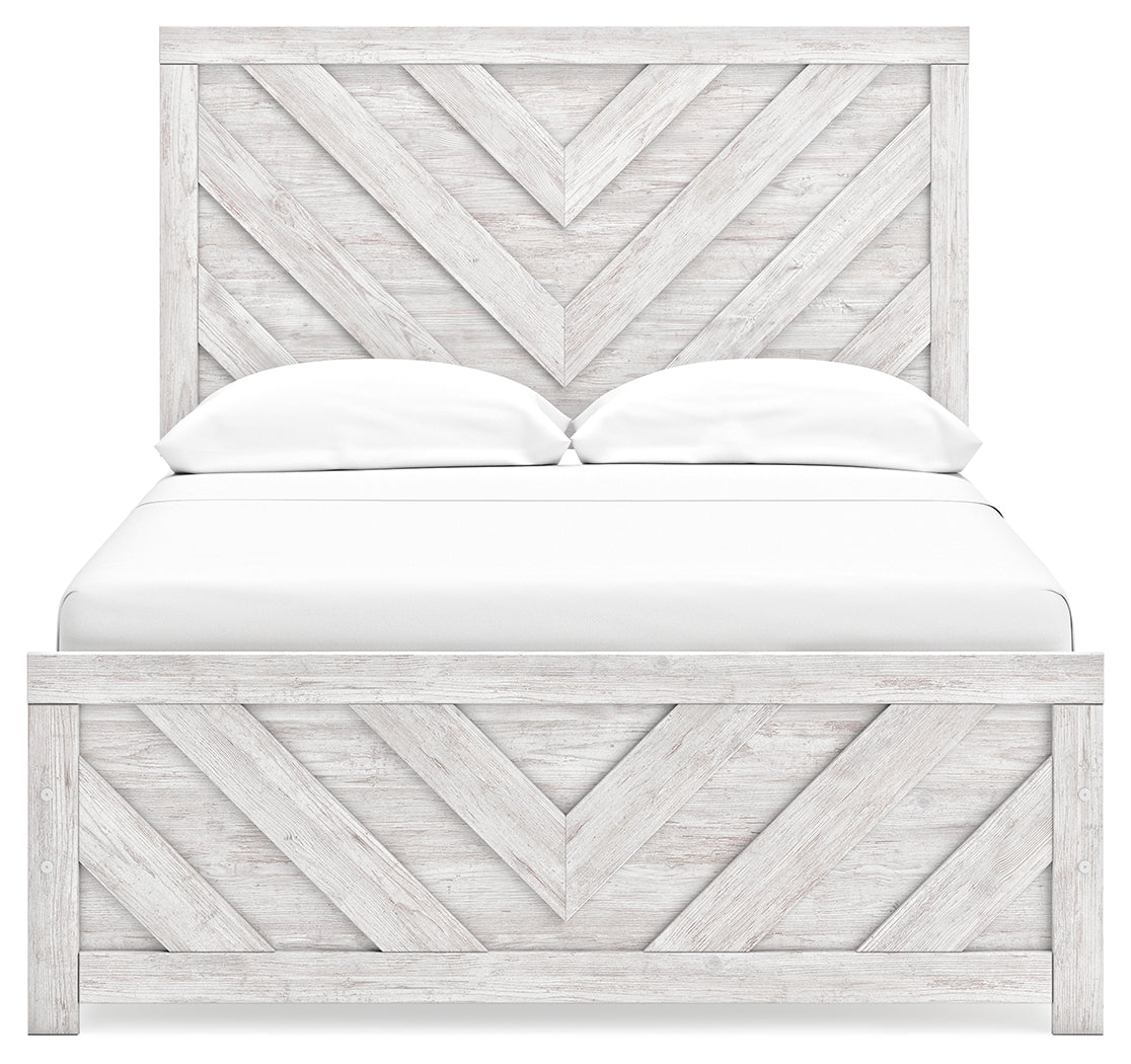 Cayboni Full Panel Bed with Dresser in Whitewash from Ashley - Luna Furniture