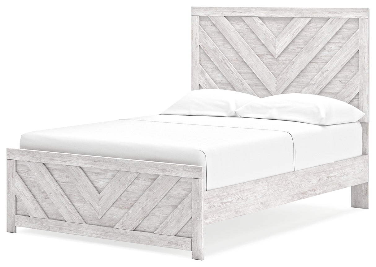 Cayboni Full Panel Bed with Dresser in Whitewash from Ashley - Luna Furniture