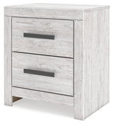 Cayboni Full Panel Bed with Mirrored Dresser and 2 Nightstands in Whitewash from Ashley - Luna Furniture