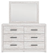 Cayboni Full Panel Bed with Mirrored Dresser and 2 Nightstands in Whitewash from Ashley - Luna Furniture