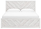 Cayboni King Panel Bed with Dresser and Nightstand in Whitewash from Ashley - Luna Furniture