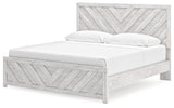 Cayboni King Panel Bed with Dresser and Nightstand in Whitewash from Ashley - Luna Furniture