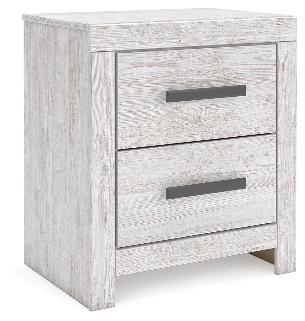 Cayboni King Panel Bed with Dresser and Nightstand in Whitewash from Ashley - Luna Furniture