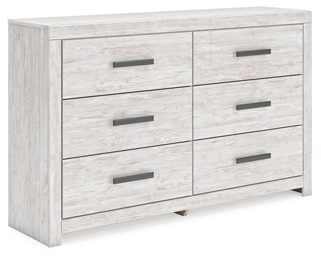 Cayboni King Panel Bed with Dresser in Whitewash from Ashley - Luna Furniture