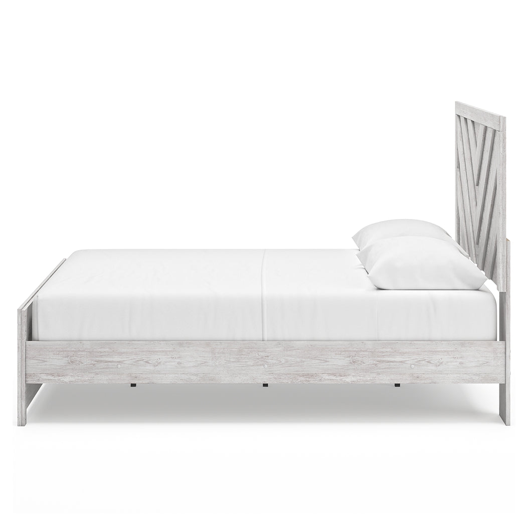 Cayboni King Panel Bed with Dresser in Whitewash from Ashley - Luna Furniture