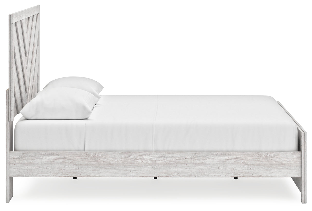 Cayboni King Panel Bed with Dresser in Whitewash from Ashley - Luna Furniture