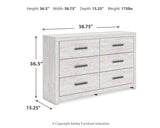 Cayboni King Panel Bed with Dresser in Whitewash from Ashley - Luna Furniture