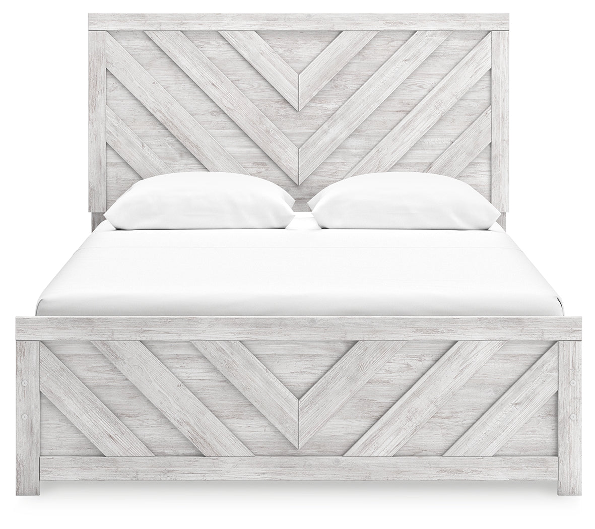 Cayboni Queen Panel Bed with Dresser in Whitewash from Ashley - Luna Furniture