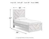 Cayboni Twin Panel Bed with Dresser and Nightstand in Whitewash from Ashley - Luna Furniture