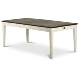 Cayla 64-80 inch Table w/16″ Leaf – Dark Oak& White - CY400TKW