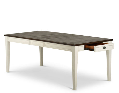 Cayla 64-80 inch Table w/16″ Leaf – Dark Oak& White - CY400TKW