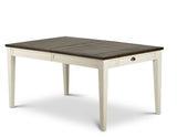 Cayla 64-80 inch Table w/16″ Leaf – Dark Oak& White - CY400TKW