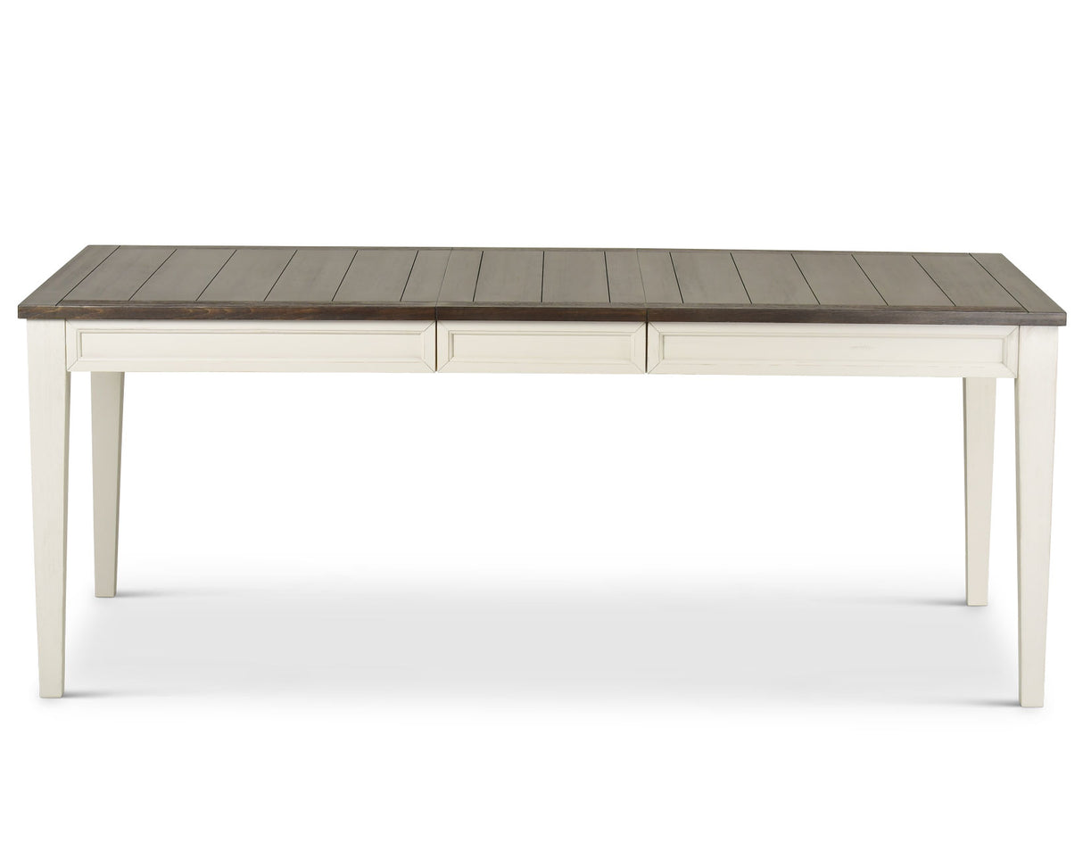 Cayla 64-80 inch Table w/16″ Leaf – Dark Oak& White - CY400TKW