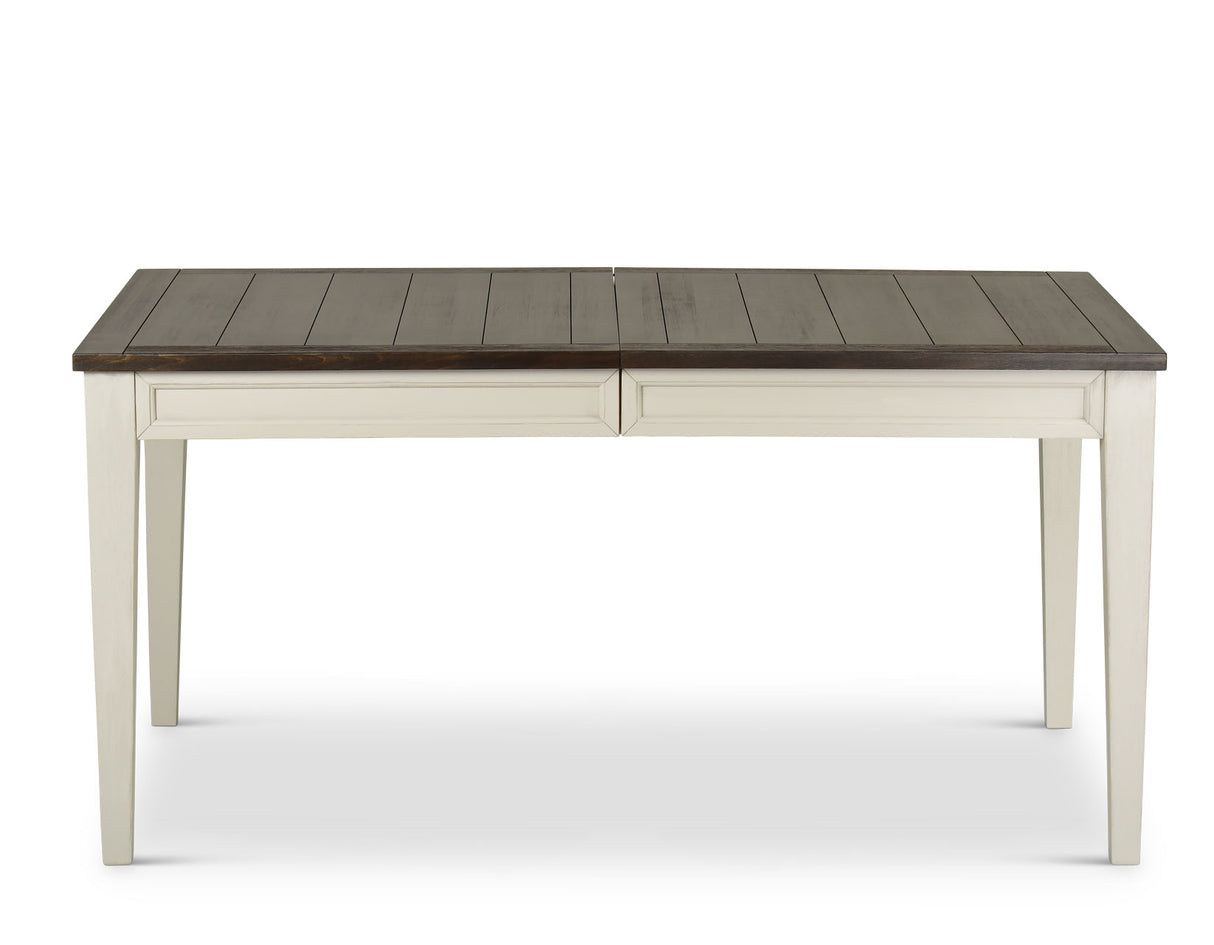 Cayla 64-80 inch Table w/16″ Leaf – Dark Oak& White - CY400TKW