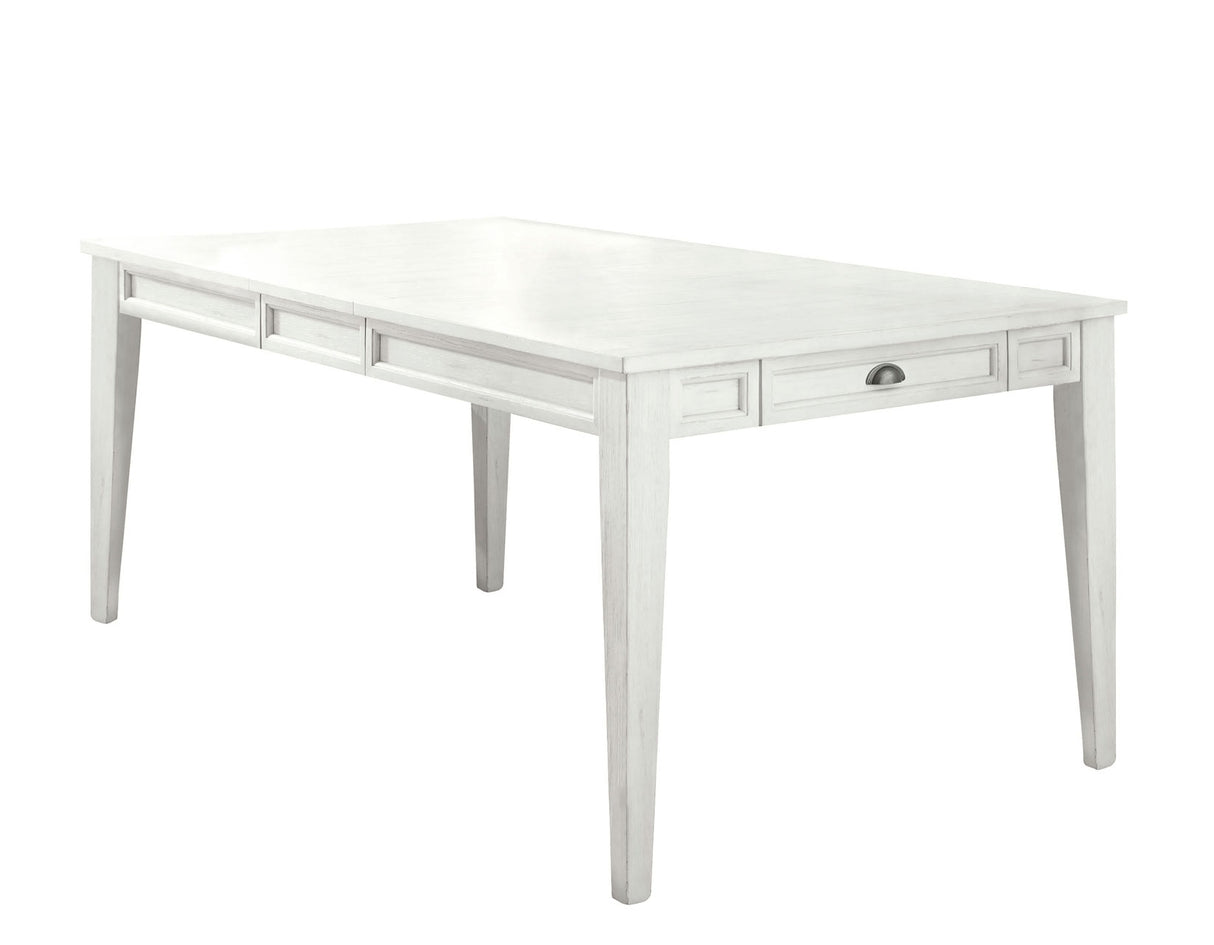 Cayla  64-80 inch Table w/16″ Leaf, White - CY400TW