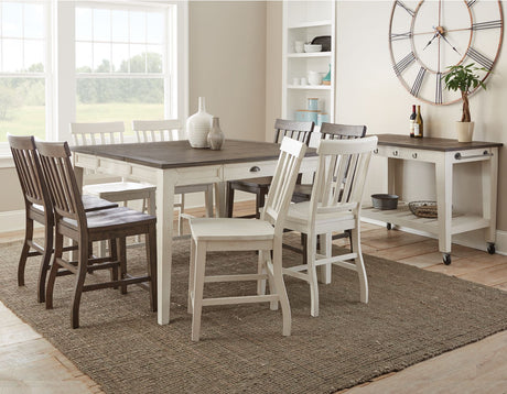 Cayla 7 Piece Counter Dining Set(Table & 6 Chairs) - SET | CY5454PTKW | CY700CCK(6)