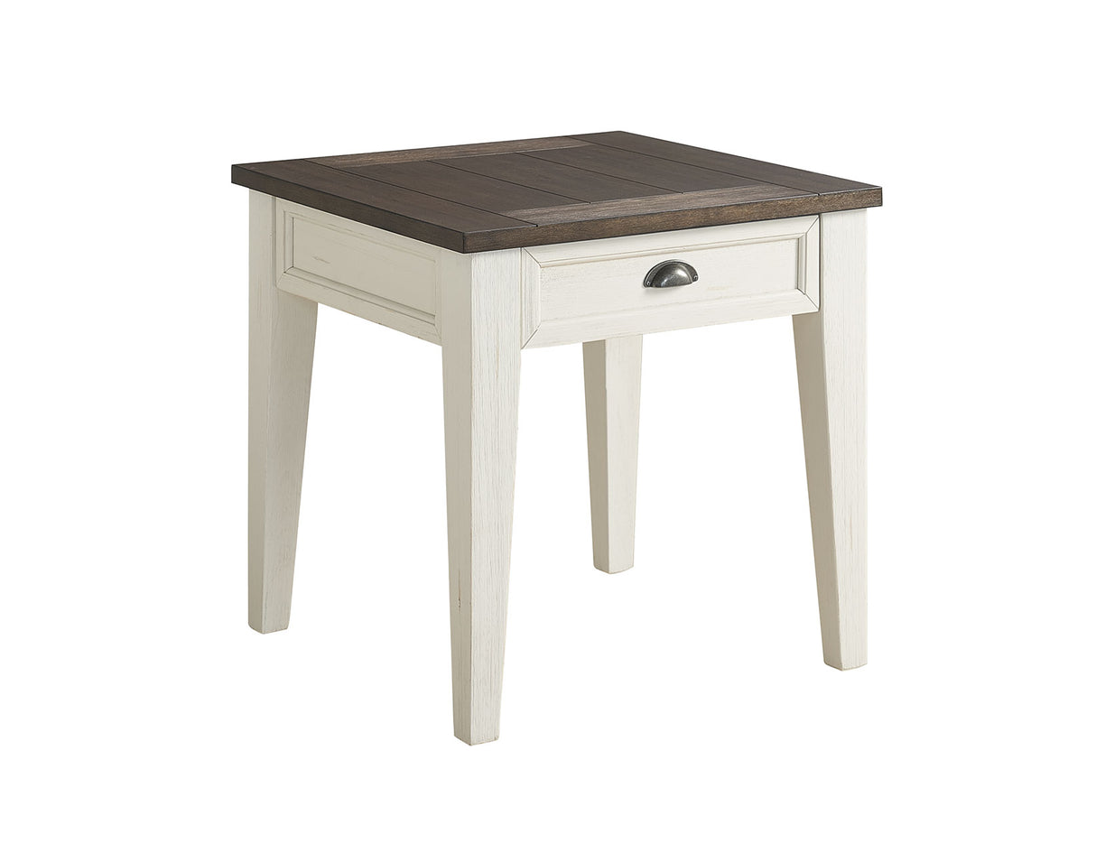 Cayla End Table, Dark Oak/White from Steve Silver - Luna Furniture