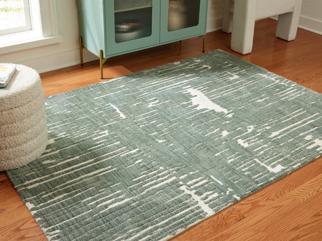 Cayworth Teal/White Large Rug from Ashley - Luna Furniture