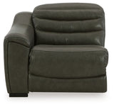 Center Line 2-Piece Sectional with Recliner in Dark Gray - PKG013233