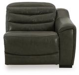 Center Line 2-Piece Sectional with Recliner in Dark Gray - PKG013233