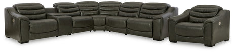 Center Line 6-Piece Sectional with Recliner in Dark Gray - PKG013236