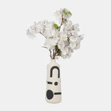 Cer, 10" Funky Vase, Ivory/black from Sagebrook Home - Luna Furniture