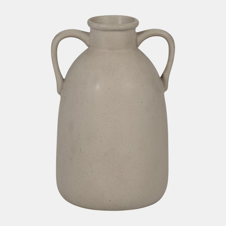 Cer, 10"h Eared Vase, Gray from Sagebrook Home - Luna Furniture